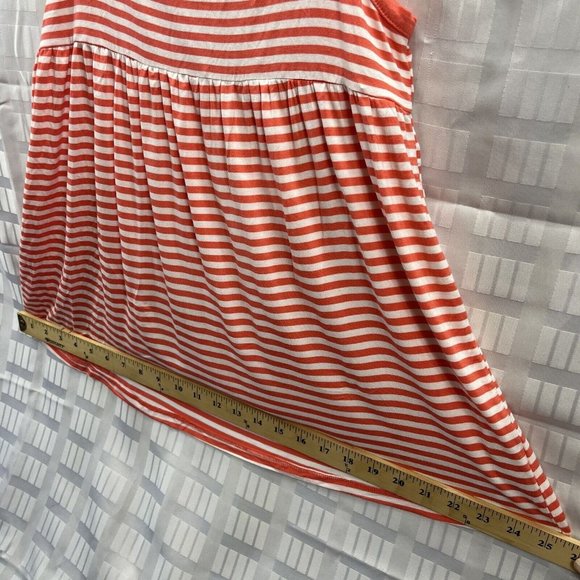Old Navy Girls Orange and  White Stripe Tank Top Size L (12-14)Sleeveless - Picture 9 of 9
